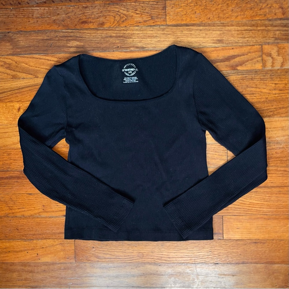 ribbed black long sleeve